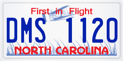 NC license plate DMS1120