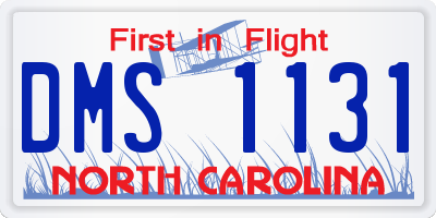 NC license plate DMS1131