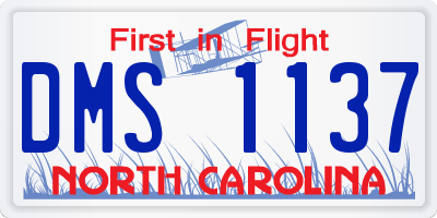 NC license plate DMS1137