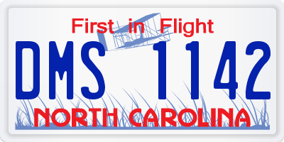 NC license plate DMS1142