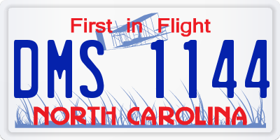 NC license plate DMS1144