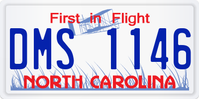NC license plate DMS1146