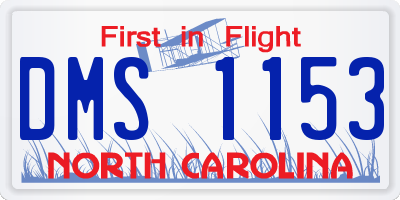 NC license plate DMS1153