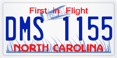 NC license plate DMS1155