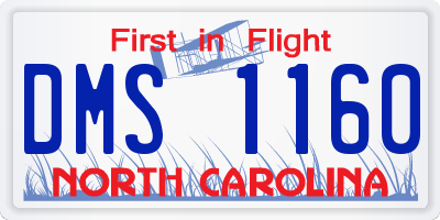 NC license plate DMS1160