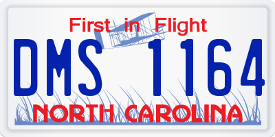 NC license plate DMS1164