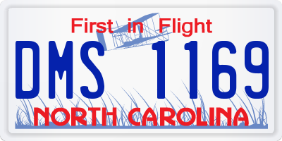 NC license plate DMS1169