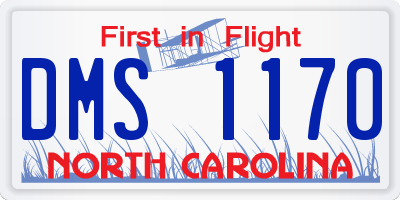 NC license plate DMS1170