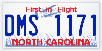 NC license plate DMS1171