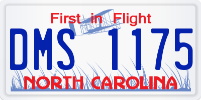 NC license plate DMS1175