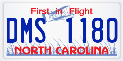 NC license plate DMS1180