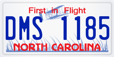 NC license plate DMS1185