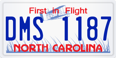 NC license plate DMS1187