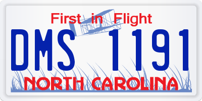 NC license plate DMS1191