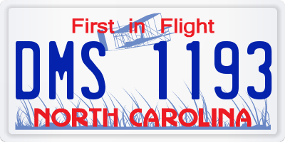 NC license plate DMS1193