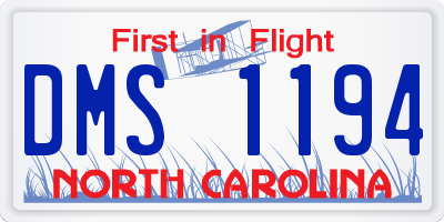 NC license plate DMS1194