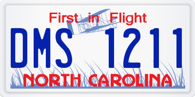 NC license plate DMS1211