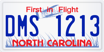 NC license plate DMS1213