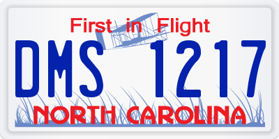 NC license plate DMS1217