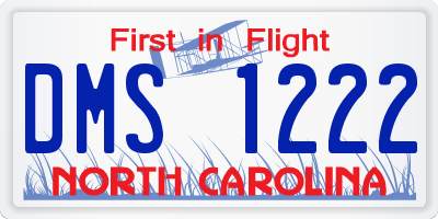 NC license plate DMS1222