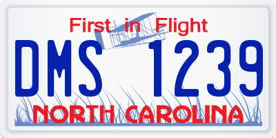 NC license plate DMS1239