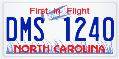 NC license plate DMS1240