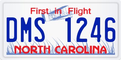 NC license plate DMS1246