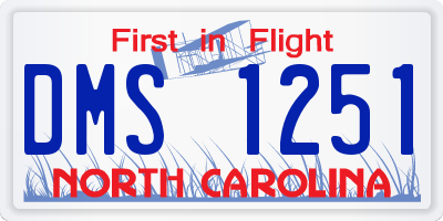 NC license plate DMS1251