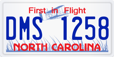 NC license plate DMS1258