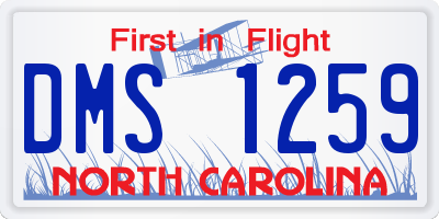 NC license plate DMS1259