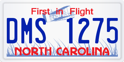 NC license plate DMS1275