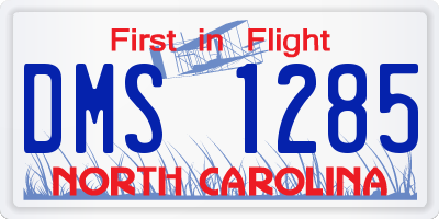 NC license plate DMS1285
