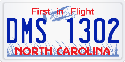 NC license plate DMS1302