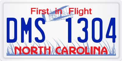 NC license plate DMS1304