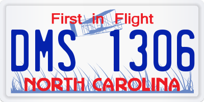 NC license plate DMS1306