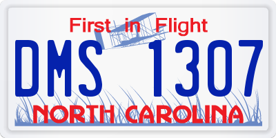 NC license plate DMS1307