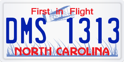 NC license plate DMS1313
