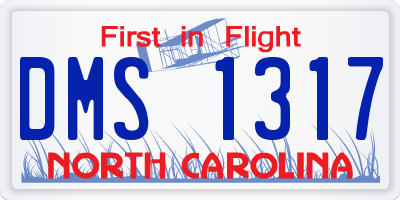 NC license plate DMS1317
