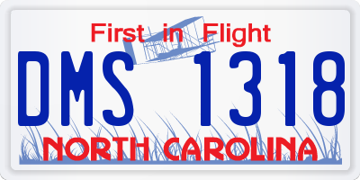 NC license plate DMS1318