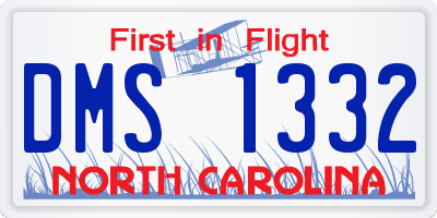 NC license plate DMS1332