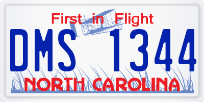 NC license plate DMS1344