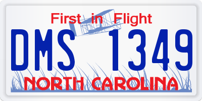 NC license plate DMS1349