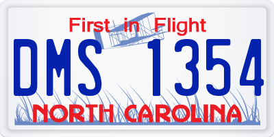 NC license plate DMS1354