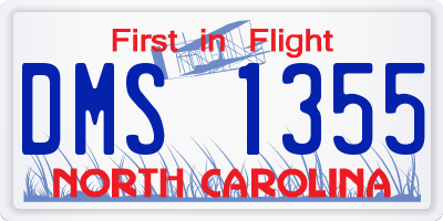 NC license plate DMS1355