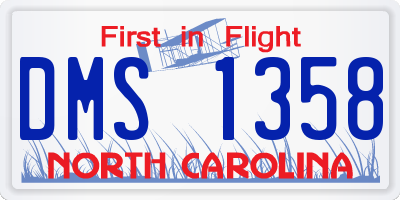 NC license plate DMS1358