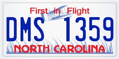 NC license plate DMS1359