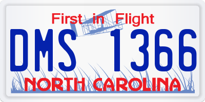 NC license plate DMS1366
