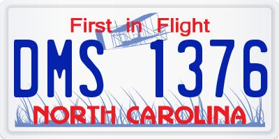 NC license plate DMS1376