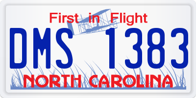 NC license plate DMS1383