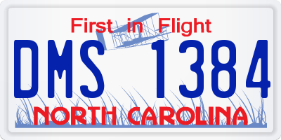 NC license plate DMS1384